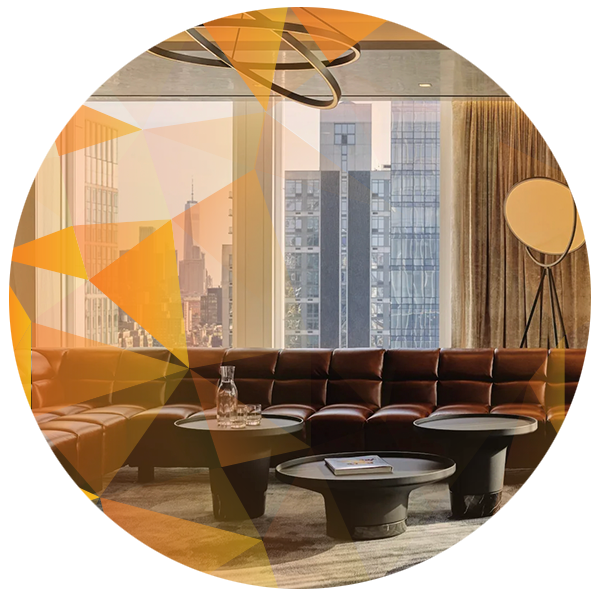 Image of a private meeting space within the Equinox hotel.